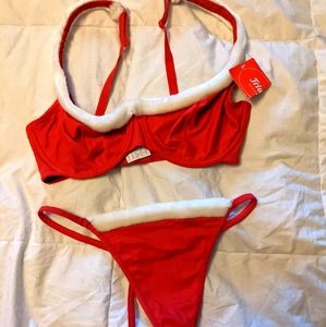 Christmas bra and thong set